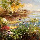Pond Canvas Paintings - Village Pond